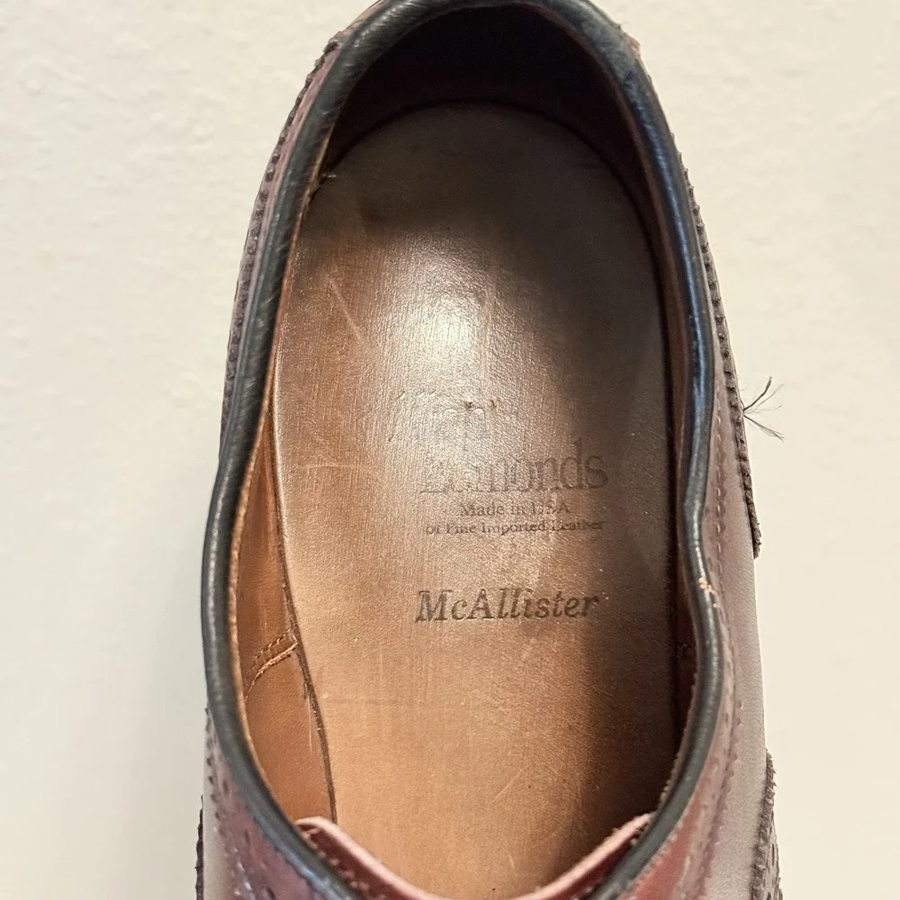 Allen Edmonds McAllister Wingtip Oxford Shoes Burgundy/Merlot Men's 10 D